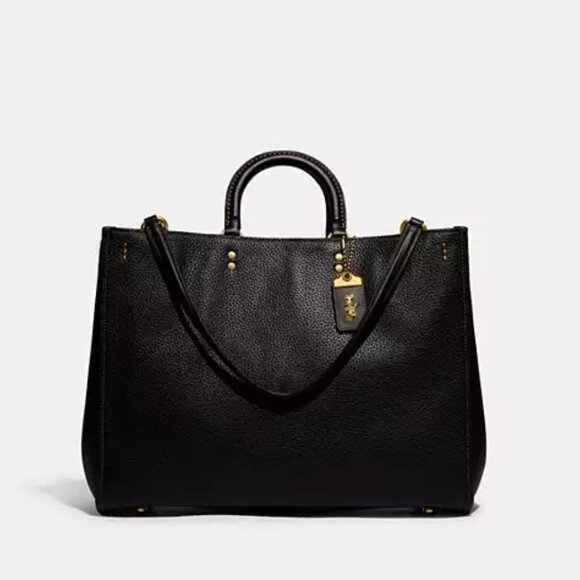 Coach Rogue Bag 39 In Regenerative Leather in Black / Brass - Picture 2 of 8